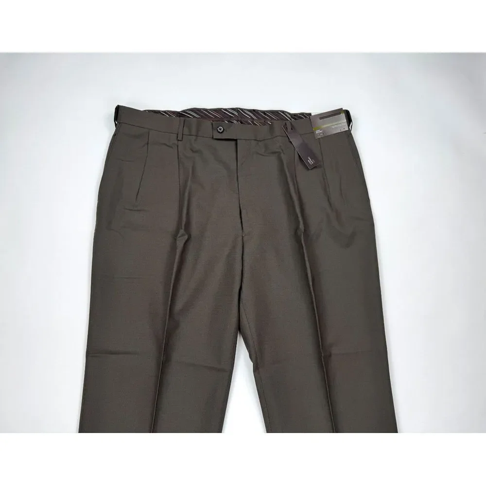 Louis Raphael Luxe Mario Pleated Wool Pant Mens 44 x32 NWT Extended Waist Pocket